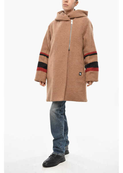 Paltoane Bacon Quilted Blanket Wool Coat With Decentralized Zip Beige Femei (BM 19436429) 4