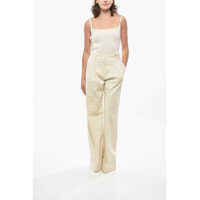 Pantaloni THE ANDAMANE Dama - Pantaloni casual THE ANDAMANE Double-Pleated Nathalie Pinstriped Pants White Femei (BM 19436432) - B-mall.ro
