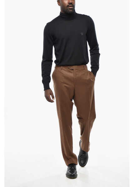 Pantaloni casual CORNELIANI 4 Buttons Wool Pants With Scalloped Hem Brown Barbati (BM 19436435) 3