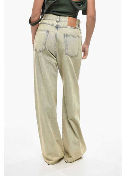 Blugi drepti GIUSEPPE DI MORABITO Vintage Washed Wide Leg Denims With Rhinestones 30Cm Light Blue Femei (BM 19436459) 2