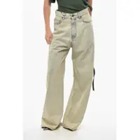 Blugi drepti Vintage Washed Wide Leg Denims With Rhinestones 30Cm Femei