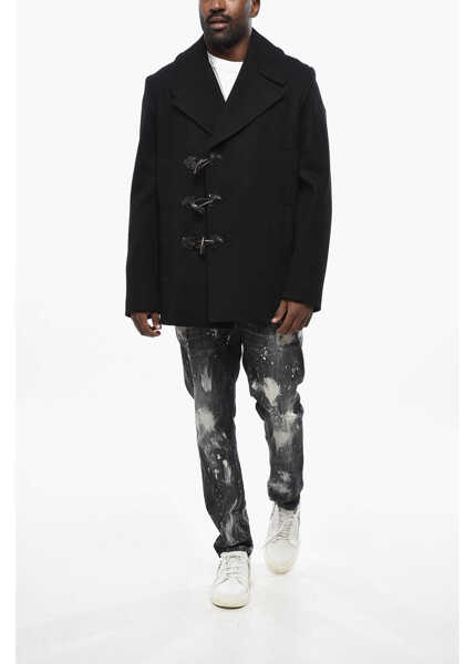 Paltoane Givenchy Wool Peacoat With Frogs Closure Black Barbati (BM 19436468) 4