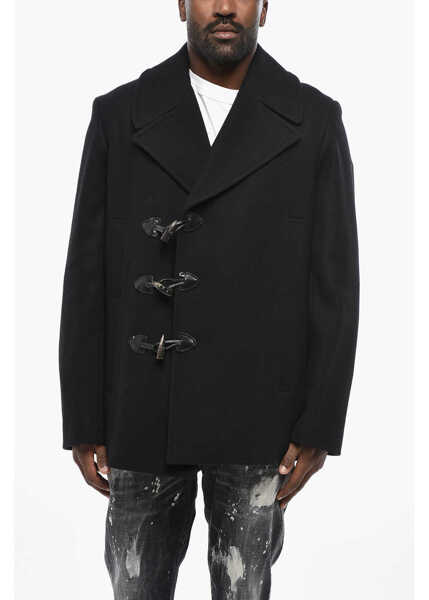 Paltoane Givenchy Wool Peacoat With Frogs Closure Black Barbati (BM 19436468) 1