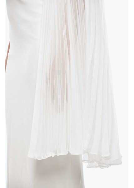 Rochii lungi Max Mara One-Shoulder Lorena Mermaid Dress With Accordion Detail White Femei (BM 19436477) 3