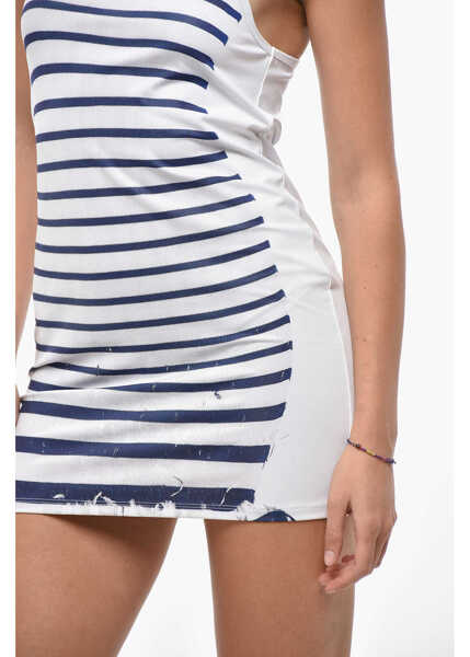 Rochii scurte Jean Paul Gaultier Striped Bodycon Tank Dress White Femei (BM 19436480) 3