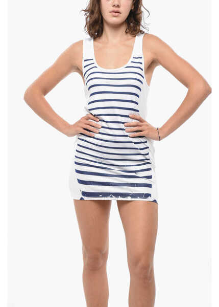 Rochii scurte Jean Paul Gaultier Striped Bodycon Tank Dress White Femei (BM 19436480) 4