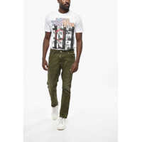 Blugi slim fit pentru Barbati - Blugi slim fit DSQUARED2 Stretch Denim Skater Jeans With Paint Effect Details 16Cm Green Barbati (BM 19436483) - B-mall.ro