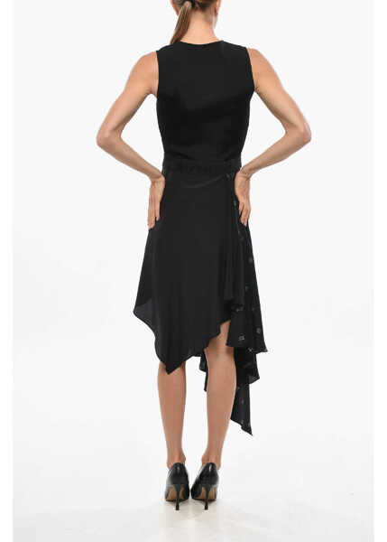 Rochii lungi Givenchy Asymmetric Dress With Monogram Silk Sheer Skirt Black Femei (BM 19436489) 3
