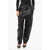 Khaite Balloon Fit Leather Pants With Front Pleat Black
