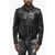 DSQUARED2 Solid Color Leather Jacket Black