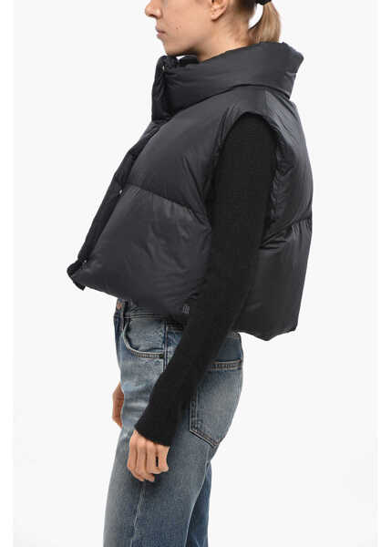 Geci de iarna Bacon Crop Ramon Down Vest With Hidden Buttoning Black Femei (BM 19436507) 2