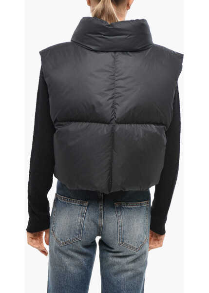 Geci de iarna Bacon Crop Ramon Down Vest With Hidden Buttoning Black Femei (BM 19436507) 3