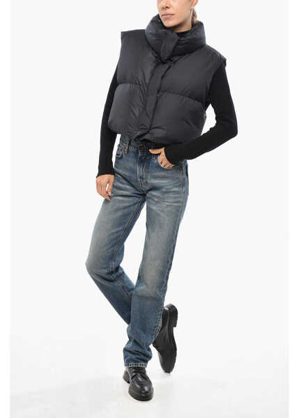 Geci de iarna Bacon Crop Ramon Down Vest With Hidden Buttoning Black Femei (BM 19436507) 4