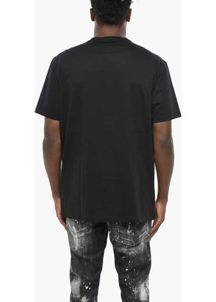 Tricouri DSQUARED2 Front Printed Cool Fit Crew-Neck T-Shirt Black Barbati (BM 19436516) 2