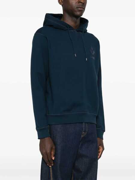 Bluze de trening DSQUARED2 Brushed Cotton Cool Fit Hoodie With Embossed Logo Blue Barbati (BM 19436531) 3