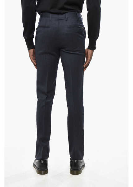 Pantaloni casual CORNELIANI Virgin Wool Solid Color Pants Blue Barbati (BM 19436534) 2