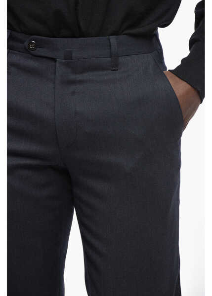 Pantaloni casual CORNELIANI Virgin Wool Solid Color Pants Blue Barbati (BM 19436534) 3