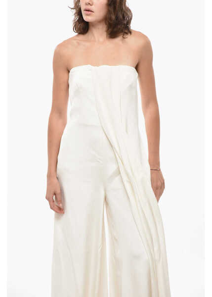 Salopete Max Mara Sleeveless Blando Jumpsuit With Draped Design White Femei (BM 19436537) 3