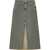 Ganni Denim Skirt With Maxi Frontal Split Beige