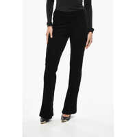 Pantaloni casual Corduroy Bootcut Pants With Elastic Waistband Femei