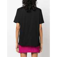 Tricouri MSGM Dama - Tricouri MSGM Cotton Crew-Neck T-Shirt With Side Embroidery Logo Black Femei (BM 19436546) - B-mall.ro