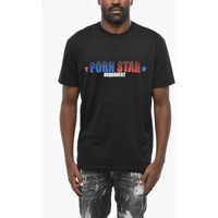 Tricouri Solid Color Porn Star Crew-Neck T-Shirt With Frontal Print Barbati