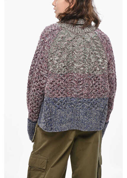 Pulovere Golden Goose Wool And Nylon Turtleneck Sweater Magane With Raglan Sleeves Multicolor Femei (BM 19436564) 2