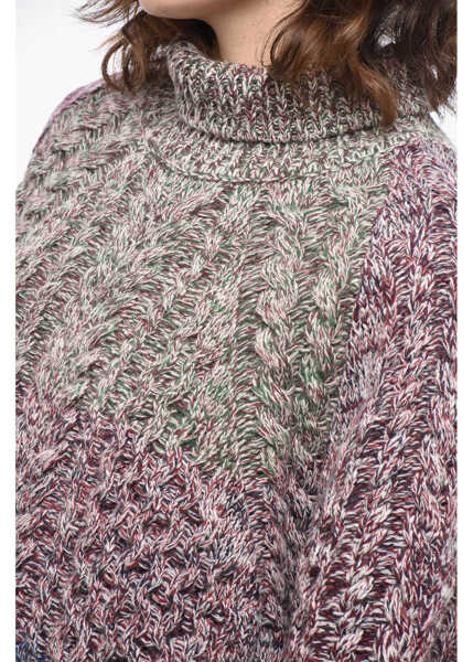 Pulovere Golden Goose Wool And Nylon Turtleneck Sweater Magane With Raglan Sleeves Multicolor Femei (BM 19436564) 3