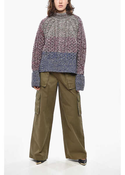 Pulovere Golden Goose Wool And Nylon Turtleneck Sweater Magane With Raglan Sleeves Multicolor Femei (BM 19436564) 4