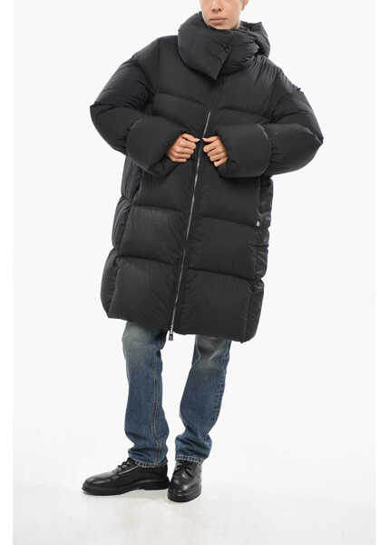 Geci de iarna Bacon Collar-Shaped Hood Storm Down Jacket Black Femei (BM 19436570) 4