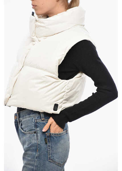 Geci de iarna Bacon Crop Ramon Down Vest With Hidden Buttoning White Femei (BM 19436579) 2