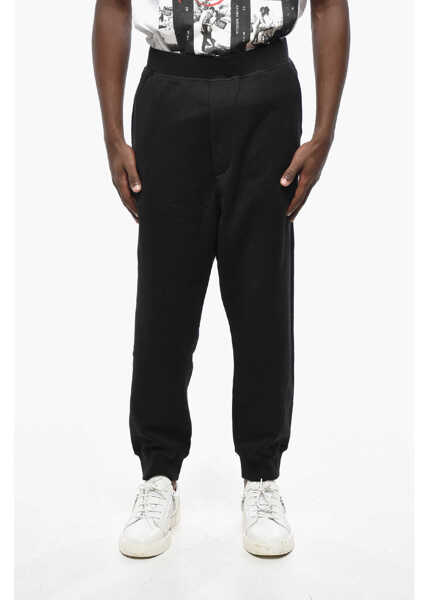 Pantaloni de trening DSQUARED2 Solid Color Relax Dean Fit Joggers With Embossed Logo Black Barbati (BM 19436582) 1
