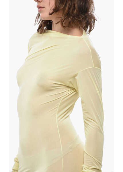 Rochii lungi Dries Van Noten Solid Color Bodycon Long Dress Yellow Femei (BM 19436585) 3