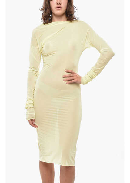 Rochii lungi Dries Van Noten Solid Color Bodycon Long Dress Yellow Femei (BM 19436585) 4
