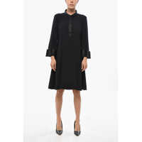 Rochii scurte Flared Shirt Dress With Satin Details Femei