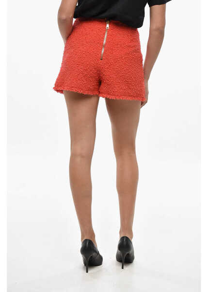 Pantaloni scurti Balmain Tweed Escargot Shorts With Jewel Detail Red Femei (BM 19436606) 2