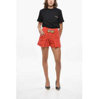 Pantaloni scurti Balmain Dama - Pantaloni scurti Balmain Tweed Escargot Shorts With Jewel Detail Red Femei (BM 19436606) - B-mall.ro