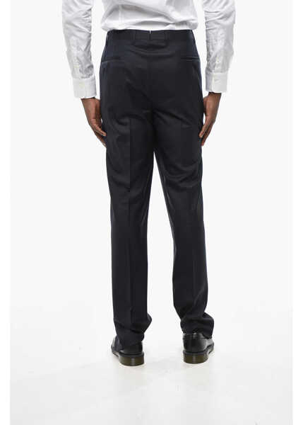 Pantaloni eleganti CORNELIANI Virgin Wool Pants With Hidden Closure Blue Barbati (BM 19436609) 4