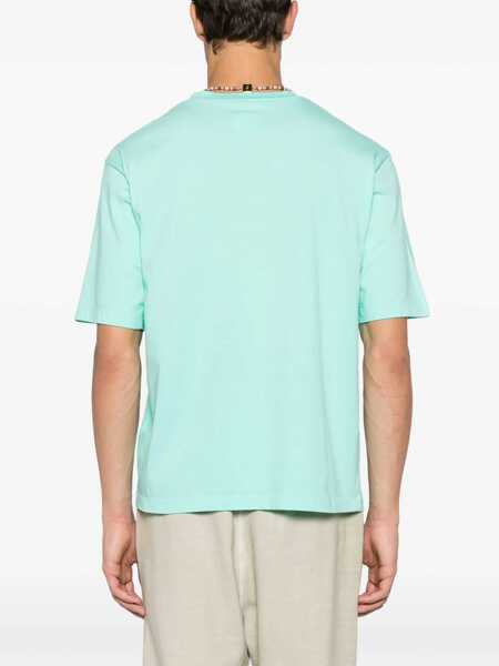 Tricouri DSQUARED2 Logo Printed Loose Fit Crew-Neck T-Shirt Light Blue Barbati (BM 19436612) 4