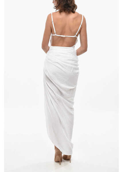 Rochii lungi JACQUEMUS Draped Saudade Midi Dress With Bare Back Design White Femei (BM 19436618) 2