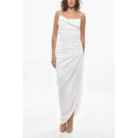 Rochii lungi Draped Saudade Midi Dress With Bare Back Design Femei