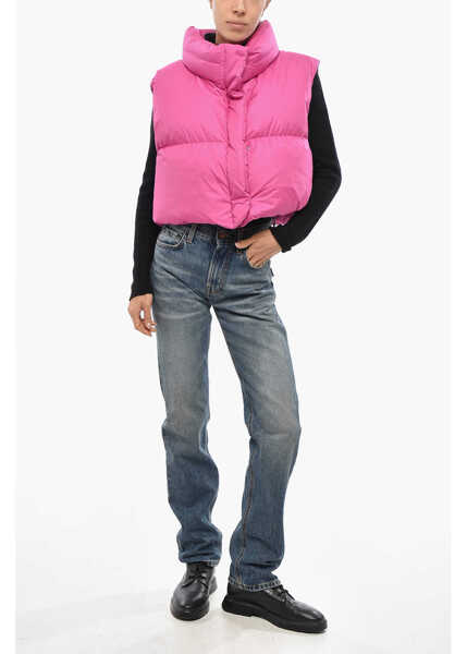 Geci de iarna Bacon Crop Ramon Down Vest With Hidden Buttoning Pink Femei (BM 19436621) 4