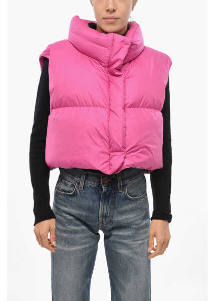 Geci de iarna Bacon Crop Ramon Down Vest With Hidden Buttoning Pink Femei (BM 19436621) 1