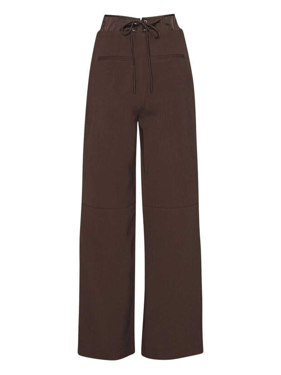Pantaloni casual ROTATE Birger Christensen Rotate Birger Christensen Brown Corset Suiting Pants BROWN Femei (BM 19437342) 1
