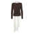 ROTATE Birger Christensen Rotate Birger Christensen Brown Top With Scarf Detail MARRONE E BIANCO