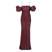Rochii Rotate Birger Christensen Burgundy Long Dress In Chiffon Fabric Femei