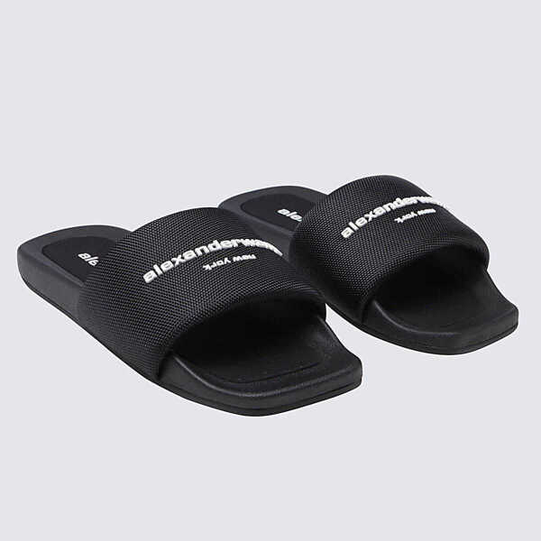 Balerini Alexander Wang Alexander Wang Black Rubber Sliders Black Femei (BM 19437951) 2