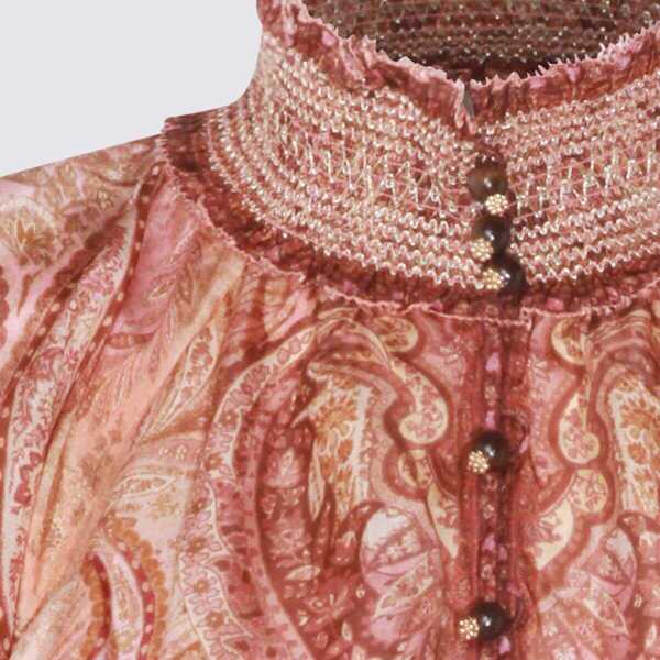 Topuri ZIMMERMANN Zimmermann Burgundy Silk Top TAPESTRY BURGUNDY MULTI Femei (BM 19438116) 3