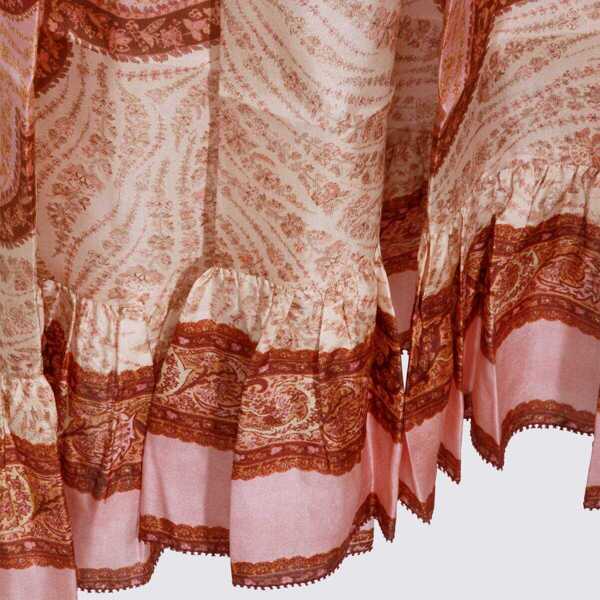 Fuste ZIMMERMANN Zimmermann Burgundy Silk Skirt TAPESTRY BURGUNDY MULTI Femei (BM 19438122) 4