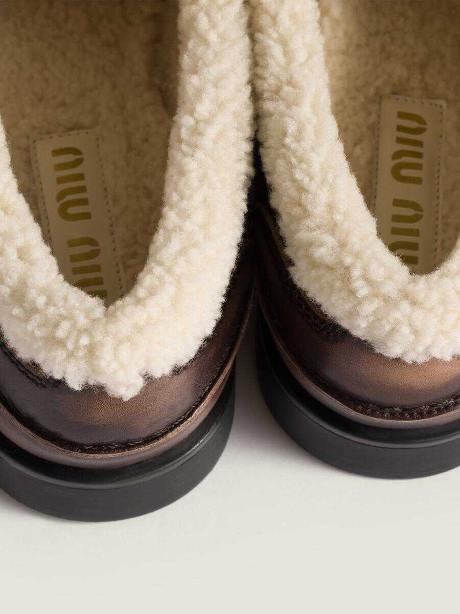 Mocasini Miu Miu Miu Miu Moccasins Shoes BROWN Femei (BM 19438149) 3